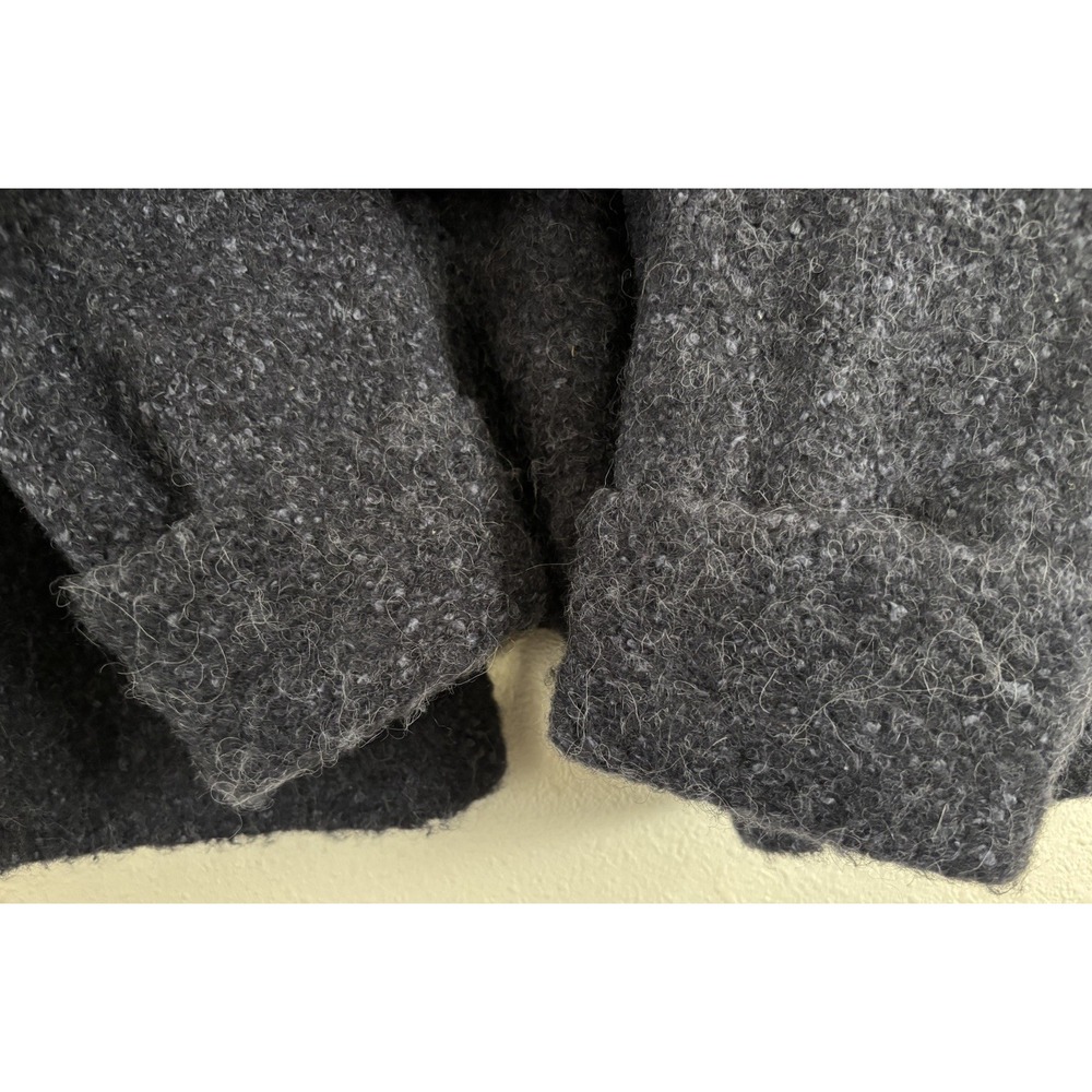 Eileen Fisher Women M Charcoal Alpaca Wool Silk Open Front Cardigan Sweater - Picture 3 of 12